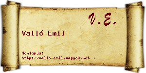 Valló Emil névjegykártya
